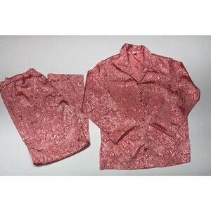 Victoria’s Secret Pink Floral Damask Satin Pajama Set – Long Sleeve & Pants Sz S